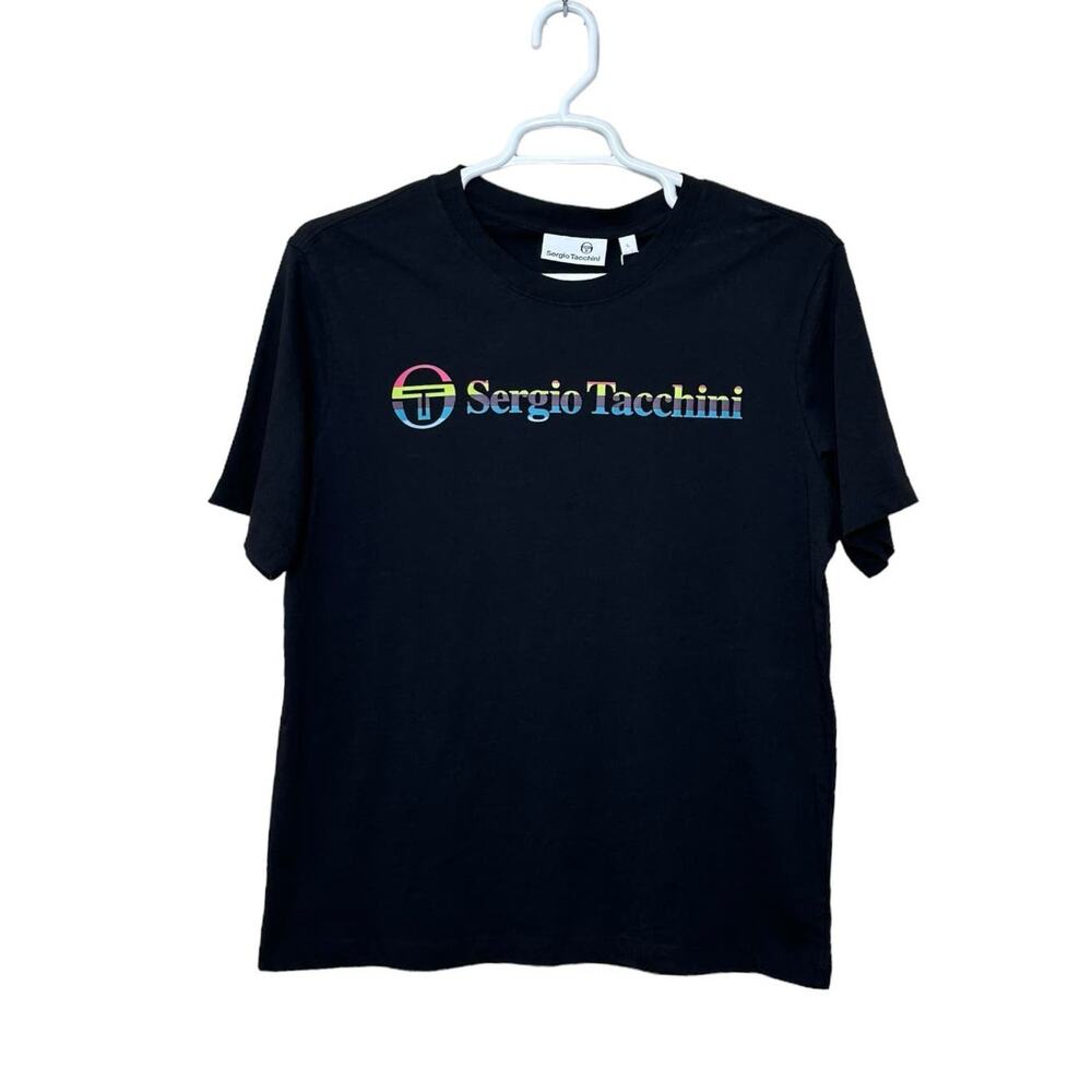 Sergio Tacchini black short sleeves T shirt size Large